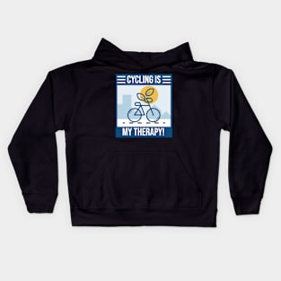 Cycling is my Therapy! Kids Hoodie